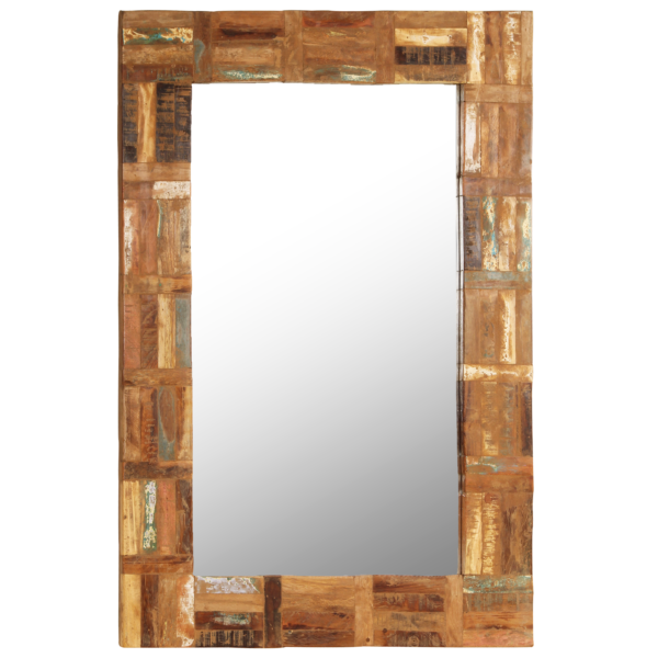 vidaXL Decorative Mirror Wall Mirror Bathroom Mirror Solid Reclaimed Wood - Image 3