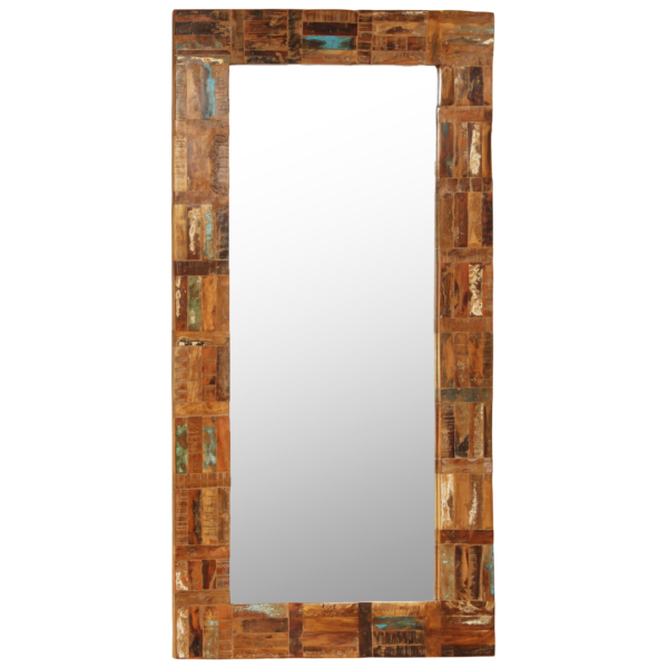 vidaXL Decorative Mirror Wall Mirror Bathroom Mirror Solid Reclaimed Wood - Image 2