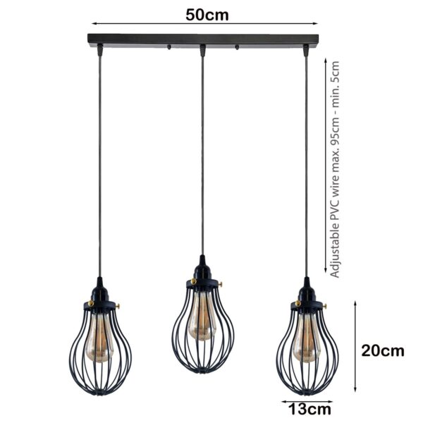 Retro Industrial Black Indoor Hanging Adjustable Pendant Light Big Vase Cage Ceiling Chandelier~3398 - Image 4