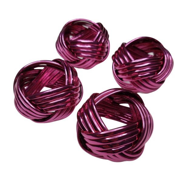 Maison Charlo | Set of 4 Metallic Rustic Braided Napkin Rings by Charlo - orange, pink for Mother's Day, Gift, Birthday - Image 5