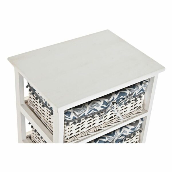 Chest of drawers DKD Home Decor Blue White wicker Paolownia wood 40 x 29 x 59 cm - Image 6
