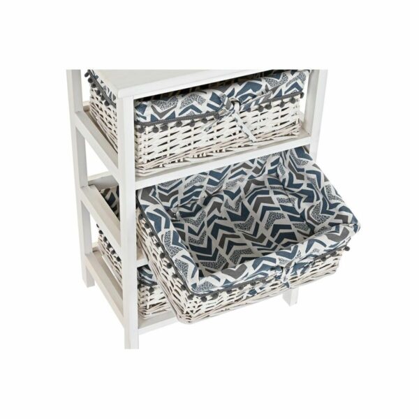 Chest of drawers DKD Home Decor Blue White wicker Paolownia wood 40 x 29 x 59 cm - Image 5