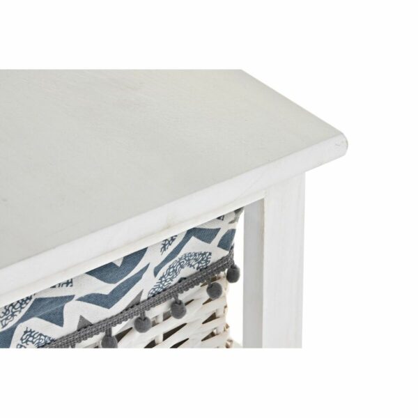 Chest of drawers DKD Home Decor Blue White wicker Paolownia wood 40 x 29 x 59 cm - Image 4