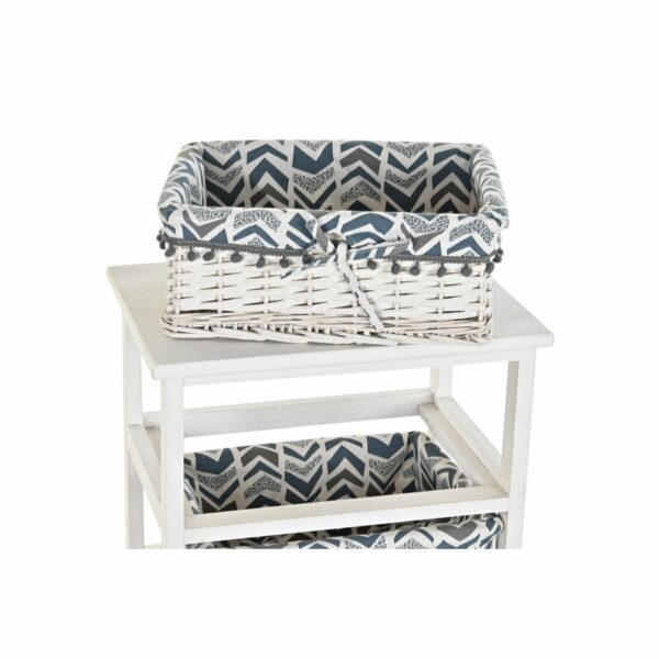 Chest of drawers DKD Home Decor Blue White wicker Paolownia wood 40 x 29 x 59 cm - Image 3