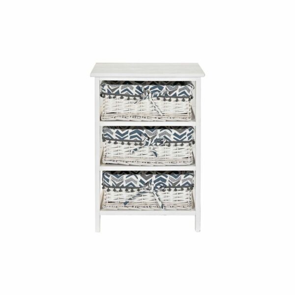 Chest of drawers DKD Home Decor Blue White wicker Paolownia wood 40 x 29 x 59 cm - Image 2