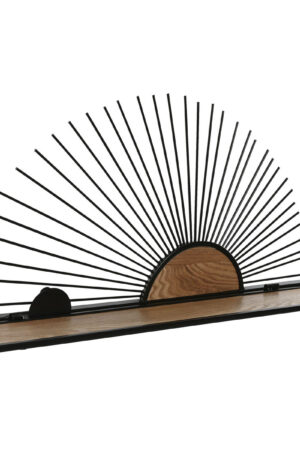 Shelves Home ESPRIT Black Natural Metal MDF Wood 58 x 10,5 x 28 cm Wall