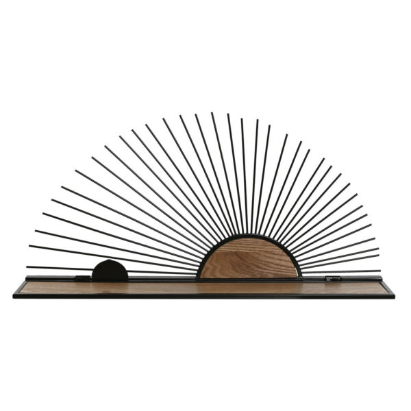Shelves Home ESPRIT Black Natural Metal MDF Wood 58 x 10,5 x 28 cm Wall - Image 2