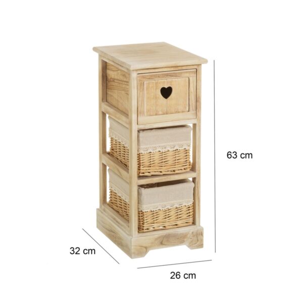 Chest of drawers COUNTRY Natural 26 x 32 x 63 cm - Image 2