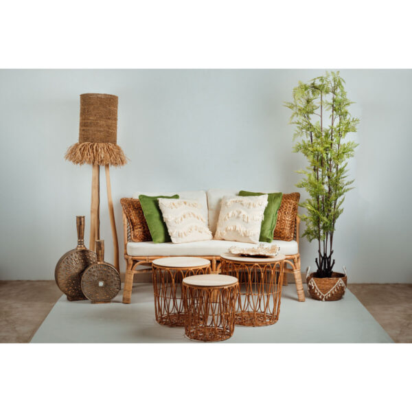 Tables set Romimex Natural wicker 3 Pieces - Image 2