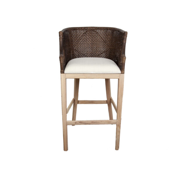 Stool Romimex Brown Natural Rattan Teak 58 x 110 x 60 cm - Image 2