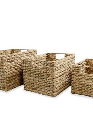 vidaXL Storage Basket Set 3 Pieces Water Hyacinth