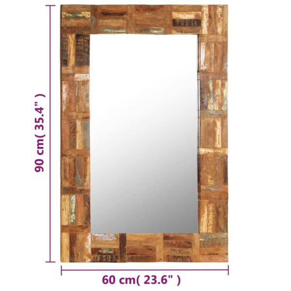 vidaXL Decorative Mirror Wall Mirror Bathroom Mirror Solid Reclaimed Wood - Image 5
