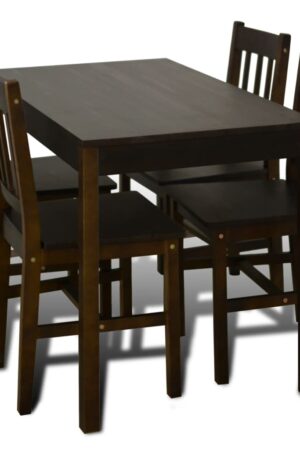 vidaXL Dining Table and Chair Dining Set Dinner Table with 4 Chairs Natural