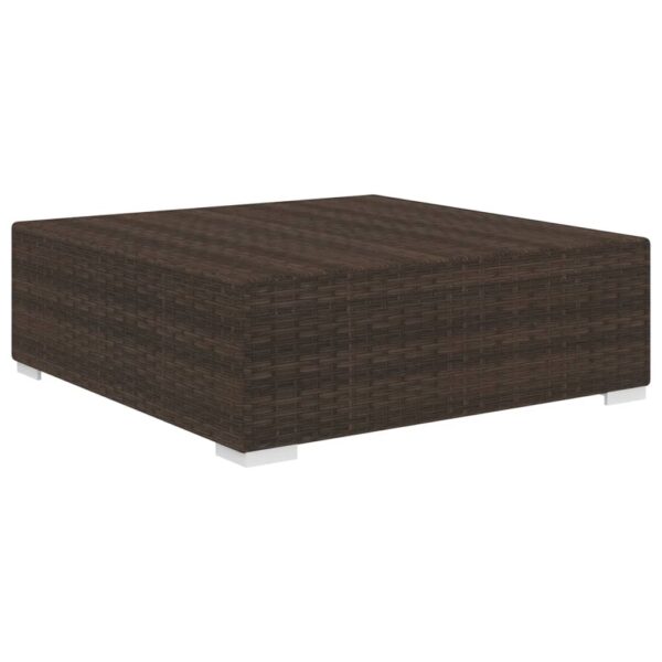vidaXL Outdoor Wicker Ottoman Wicker Ottoman Seat with Cushion Poly Rattan - Image 3