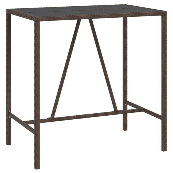 vidaXL Patio Bar Set Outdoor Wicker Table and Stool with Cushions Poly Rattan - Image 3