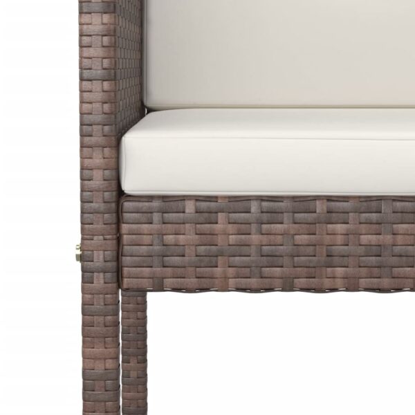 vidaXL Patio Bar Set Outdoor Wicker Table and Stool with Cushions Poly Rattan - Image 4