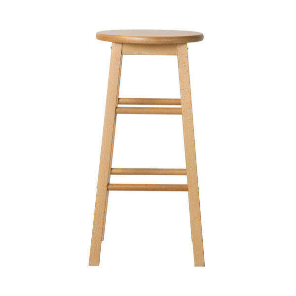 Artiss Set of 2 Beech Wood Backless Bar Stools - Natural - Image 3