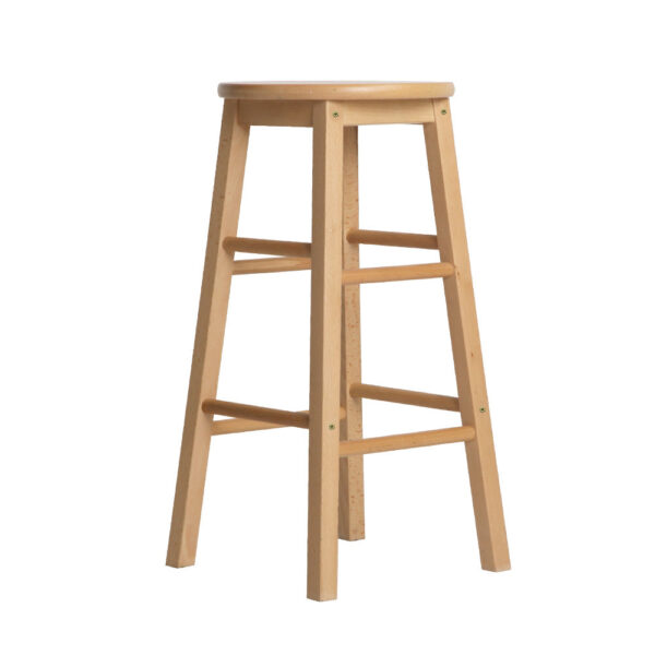 Artiss Set of 2 Beech Wood Backless Bar Stools - Natural - Image 4