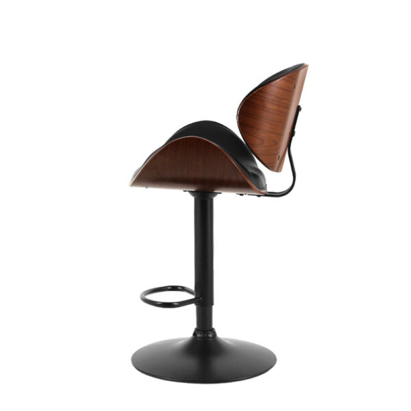 Artiss 2X Bar Stools Kitchen Stool Chairs Dining Swivel Gas Lift Wooden Metal - Image 4