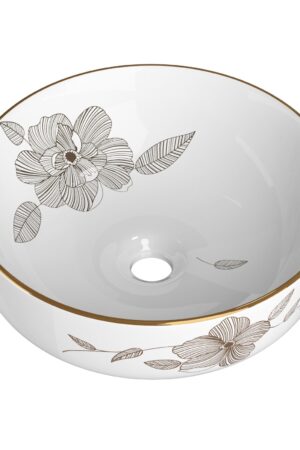 Cefito Bathroom Basin Ceramic Vanity Sink Hand Wash Bowl with Pattern 41x41cm