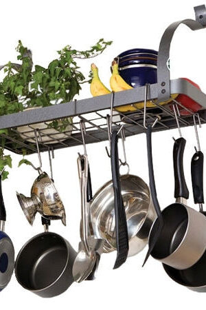 Wall Mounted Metal Kitchen Storage Shelf Pot Rack