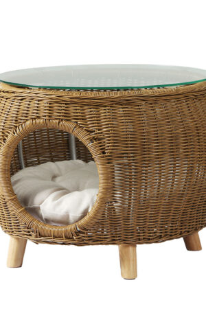 Gardeon Side Table Coffee Pet Bed Wicker Indoor Outdoor Furniture Patio Desk