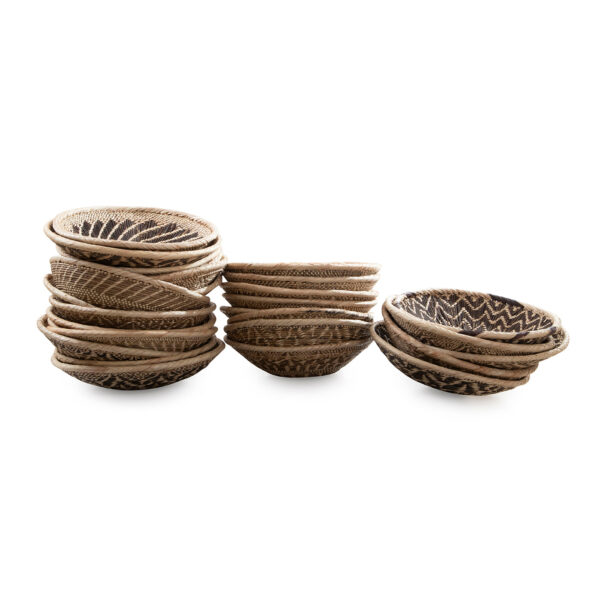 Zambia Double Weave Tonga Pattern Baskets | Natural - Image 4