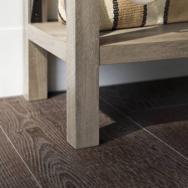 Industrial Farmhouse Entryway Table / Console Table in Taupe Grey Wood Finish - Image 5