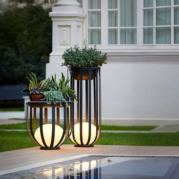 Outdoor Solar Power LED Plant Stand - Image 2