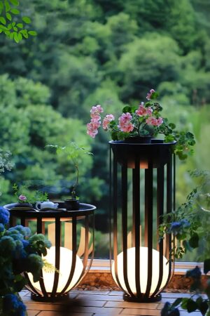 Outdoor Solar Power LED Plant Stand