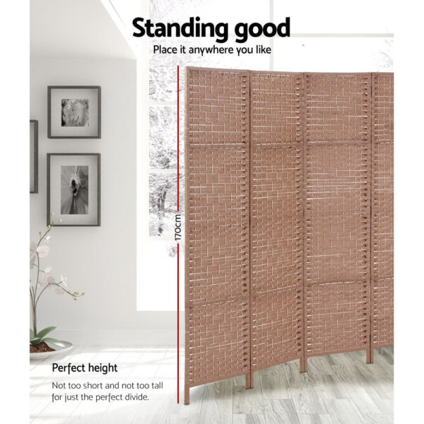 Artiss 6 Panel Room Divider Screen Privacy Timber Foldable Dividers Stand Natural - Image 4