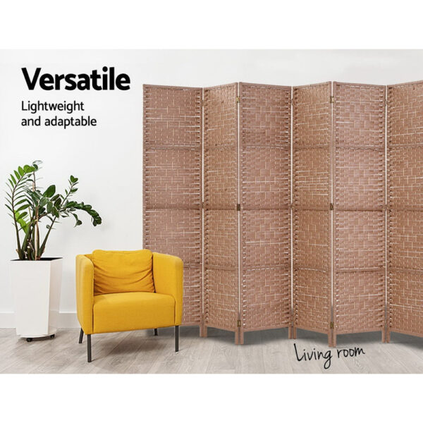 Artiss 6 Panel Room Divider Screen Privacy Timber Foldable Dividers Stand Natural - Image 5