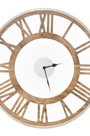 Natural Wood 16-inch Classic Farmhouse Roman Numerals Wall Clock