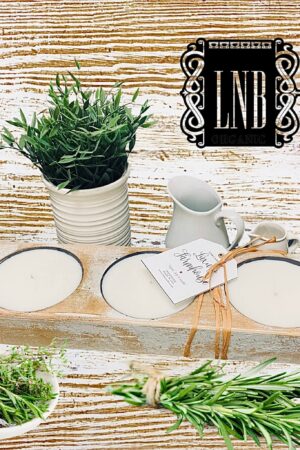 Farmhouse Candle 3 Holder Herb Garden Scent